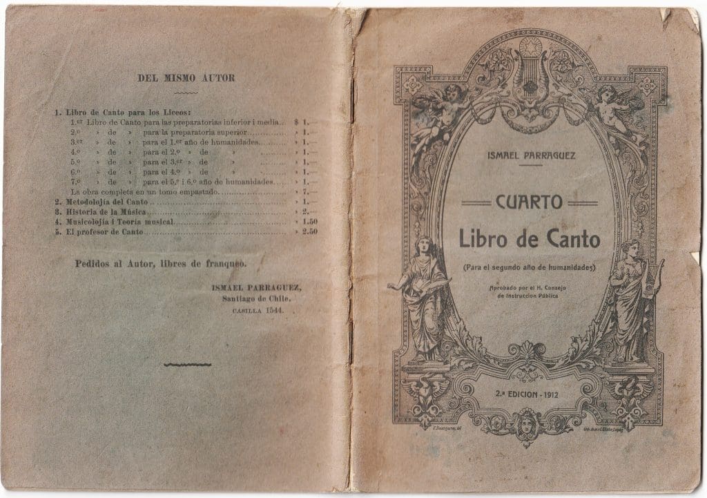 Libro de Canto CUARTO. Ismael Parraguez. Portada-Contraportada