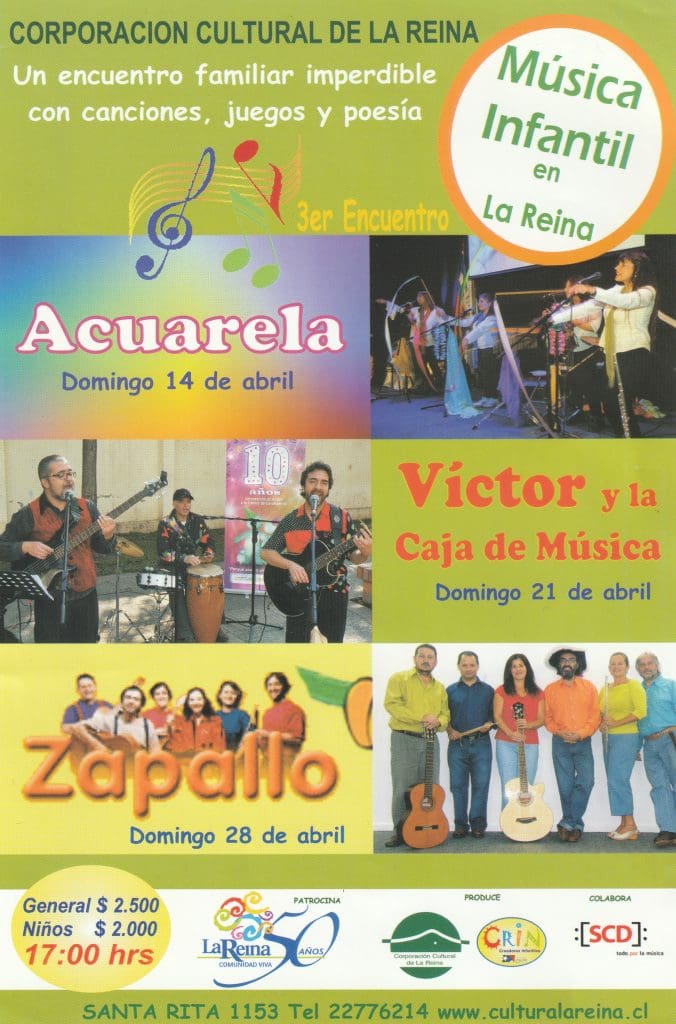 3er Encuentro músical infantil. Corporación Cultural La Reina. Acuarela.Víctor y la caja de música. Grupo Zapallo